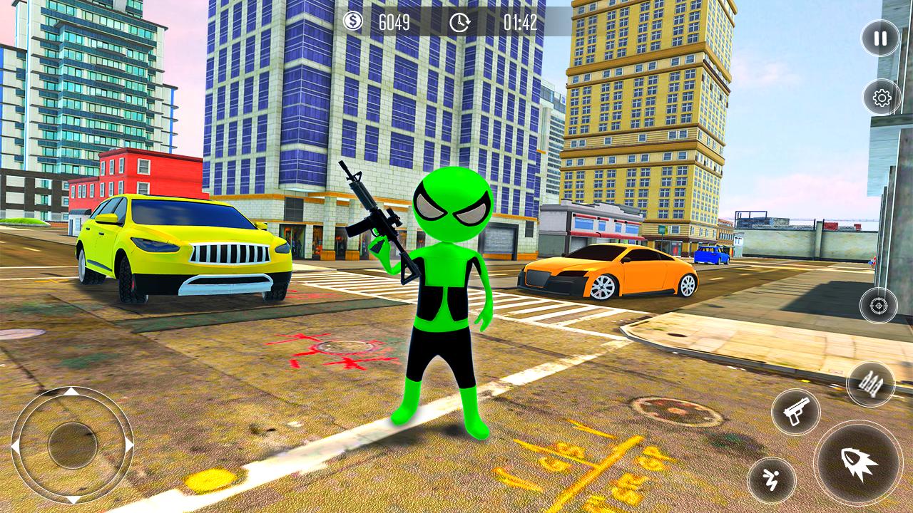 Stickman Amazing Rope Hero - Gangster Crime City