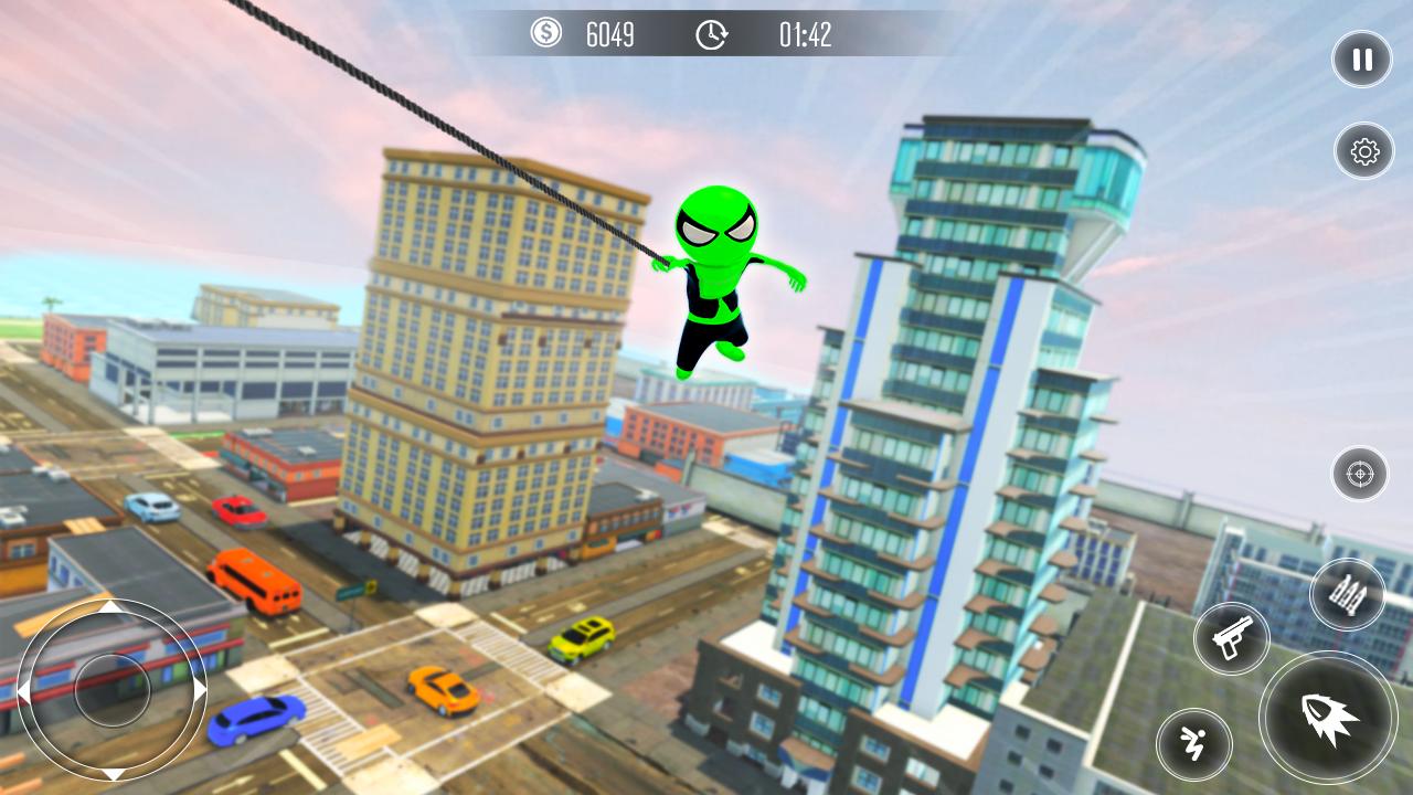 Stickman Amazing Rope Hero - Gangster Crime City