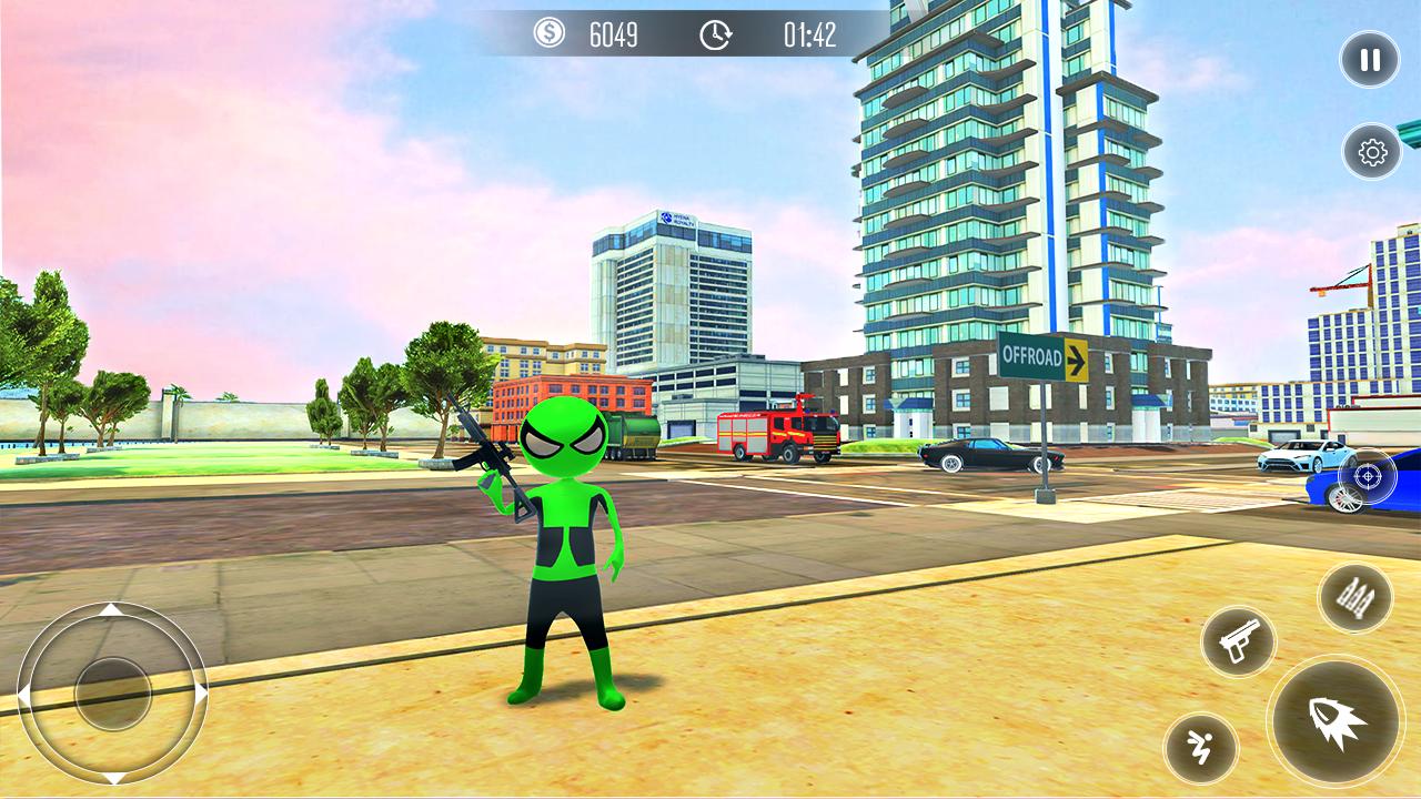 Stickman Amazing Rope Hero - Gangster Crime City