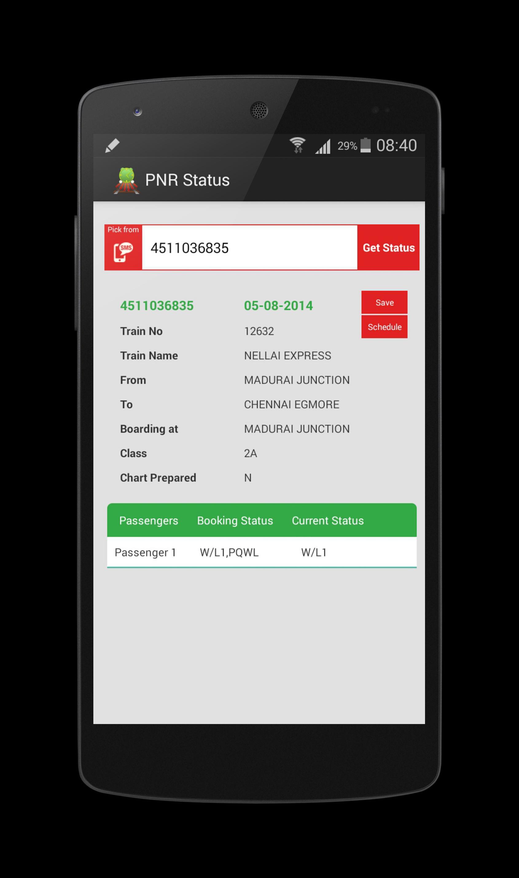 Live Train PNR Status