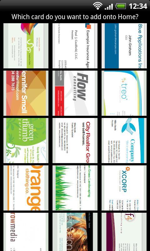 Biz cards viewer Carda Widget