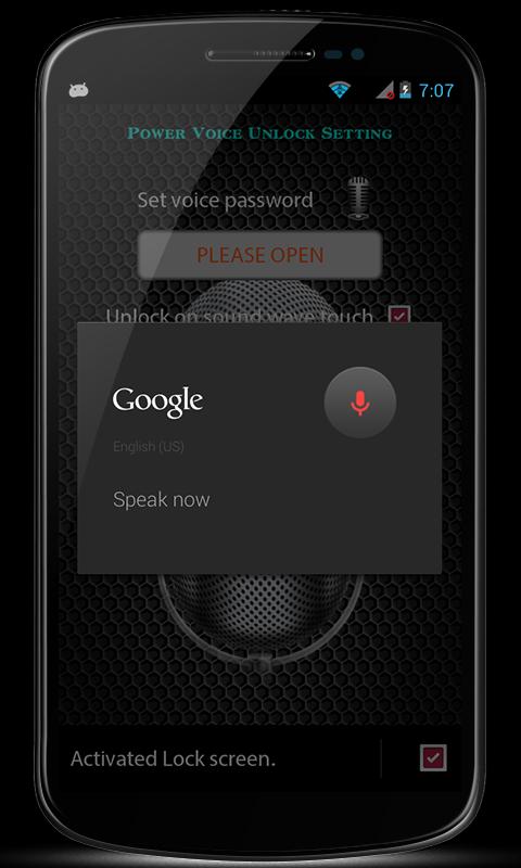 Power Voice Screen Lock