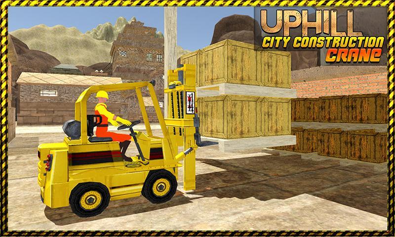 Uphill City Construction Crane : Road Builder 3D