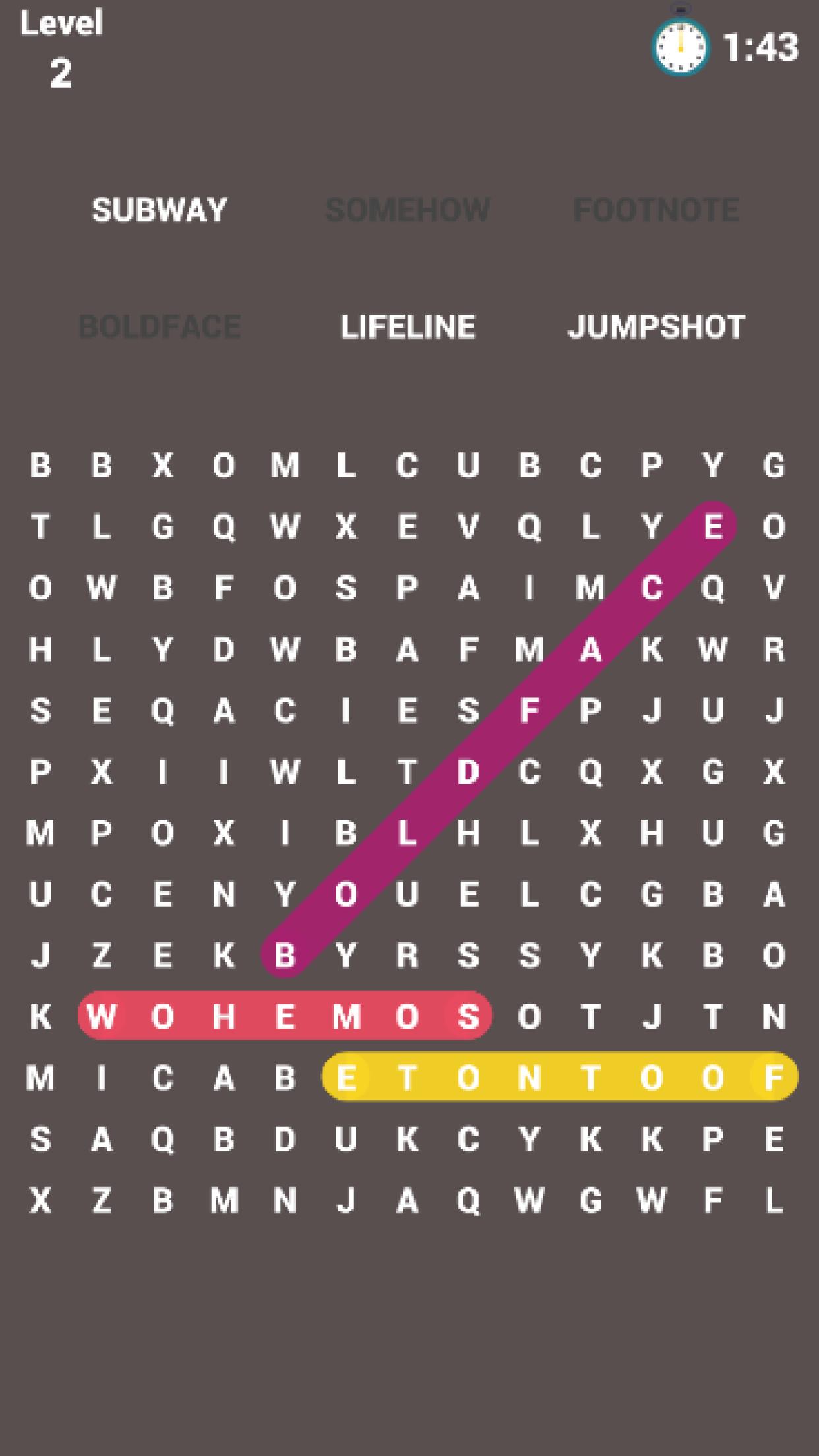 Mini Word Search Game