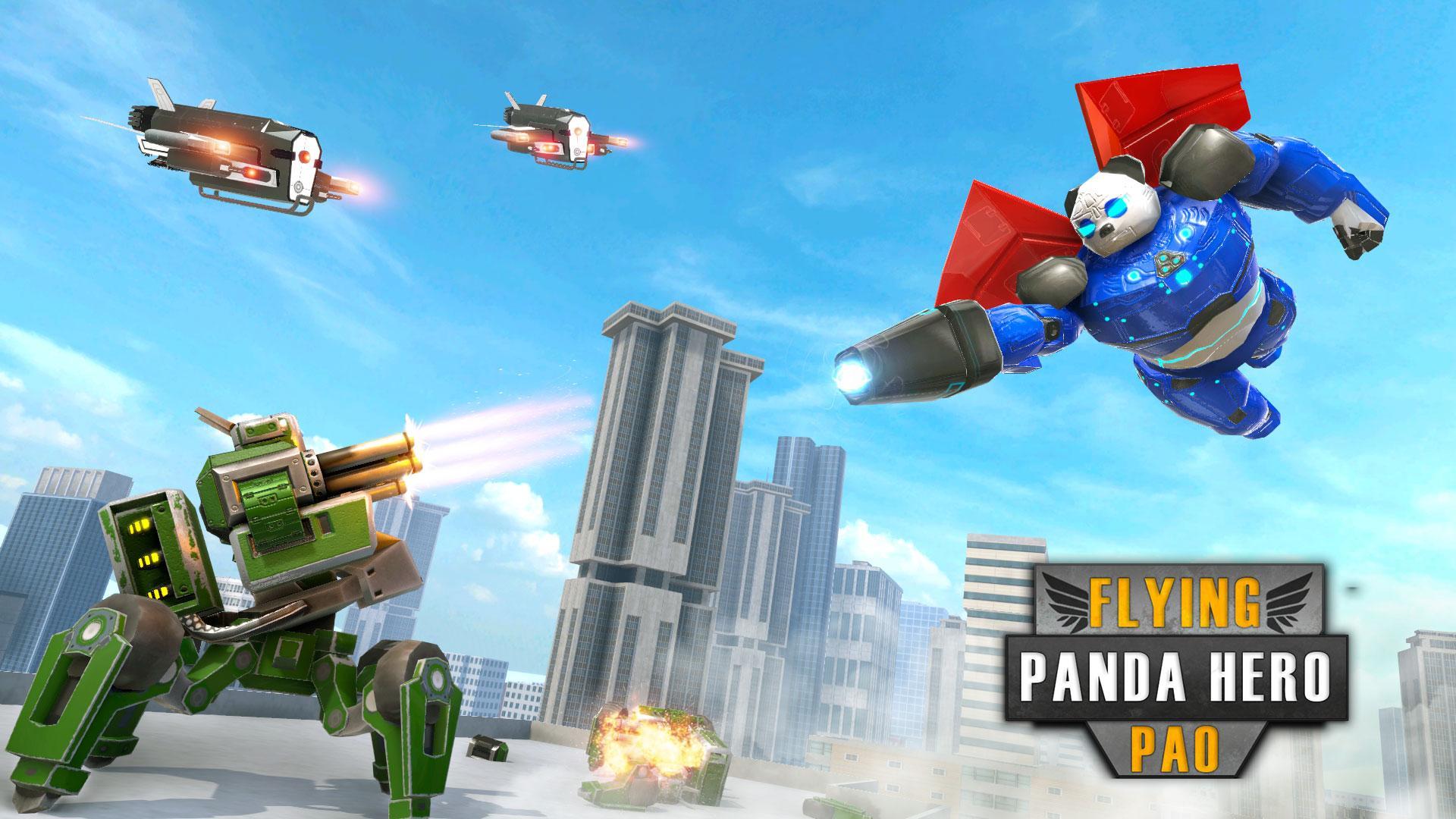 Flying Police Panda Robot Game: Robot Car Game