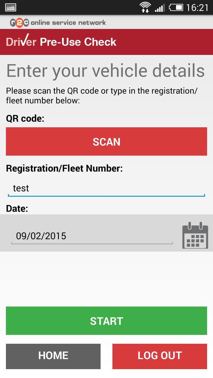 r2c Driver Pre-use Check