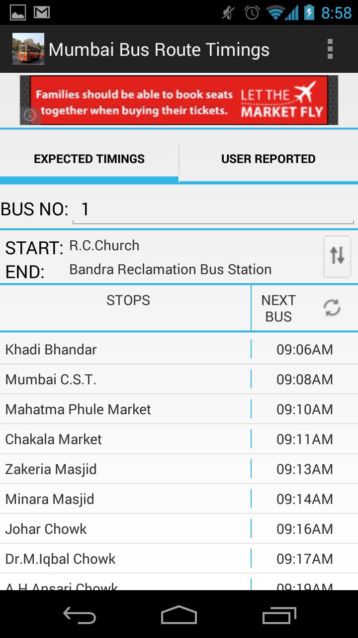 Mumbai BEST Bus Route Timings
