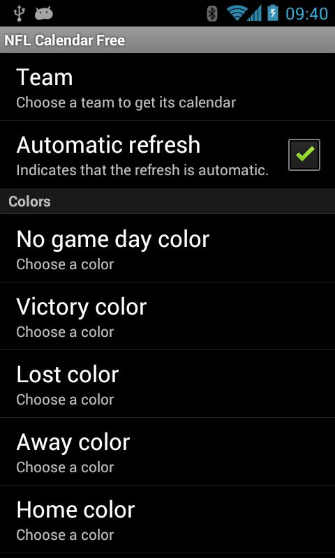 National Football Calendar