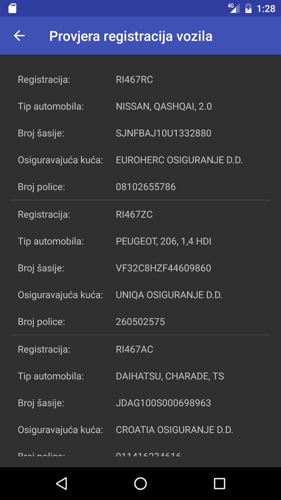 Provjera registracija vozila