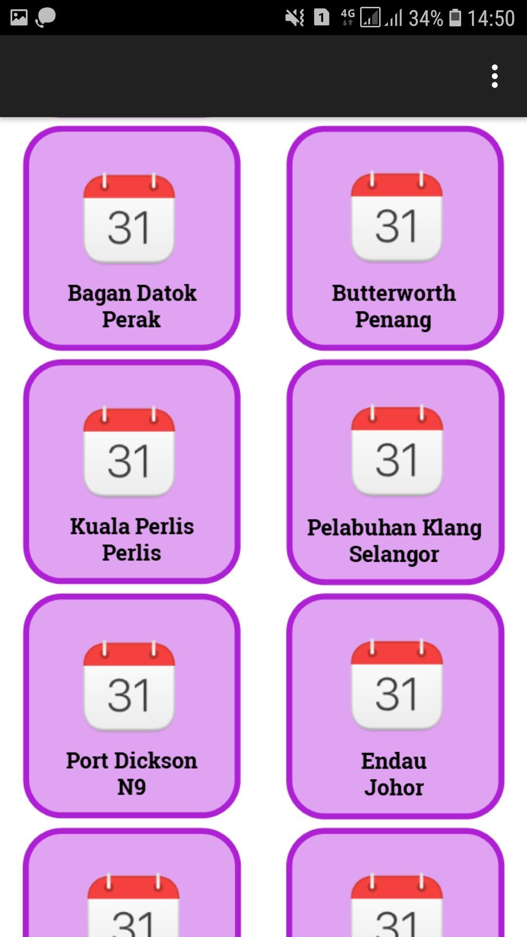 Jadual Air Laut Pasang Surut 2020