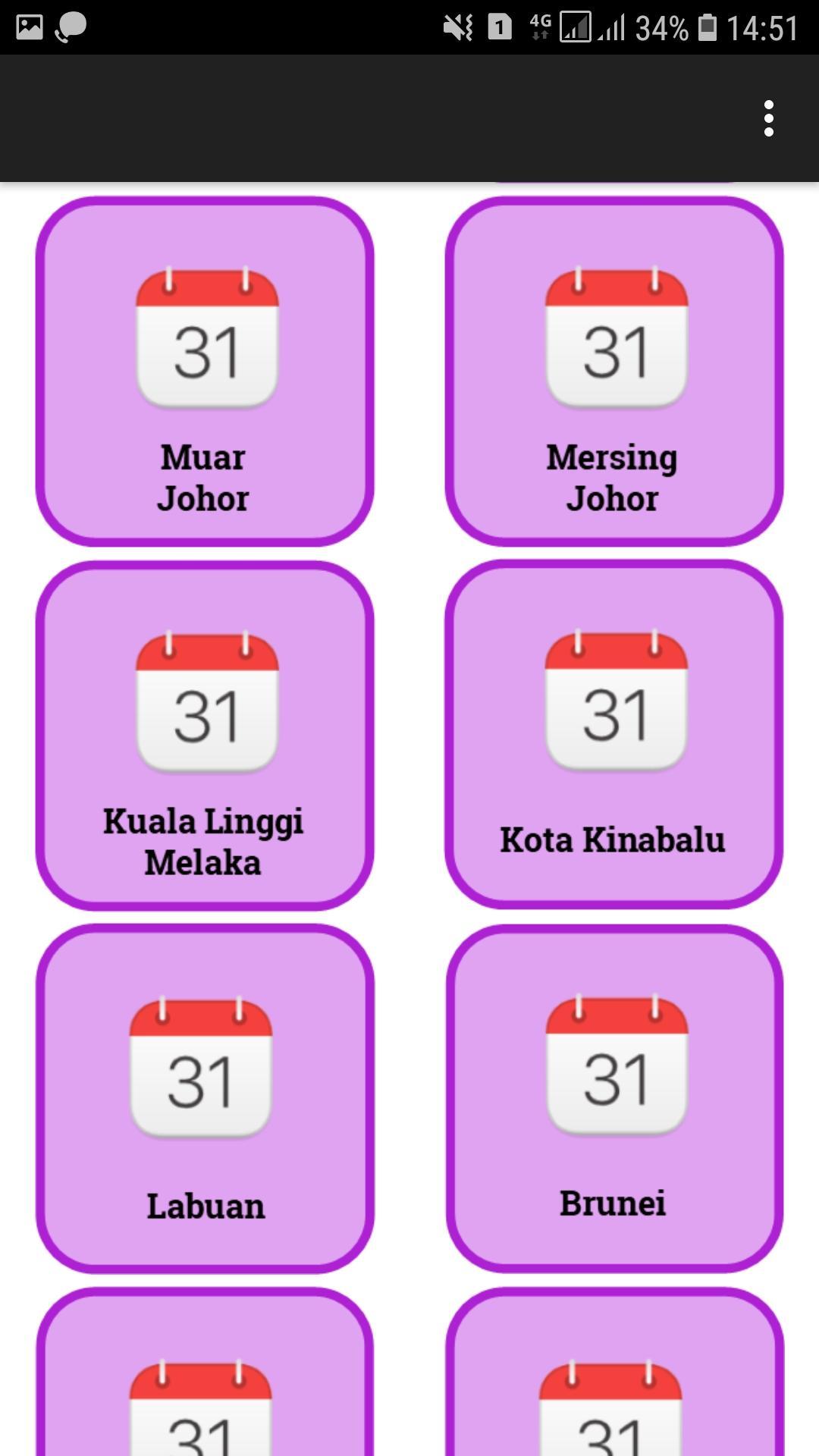 Jadual Air Laut Pasang Surut 2020