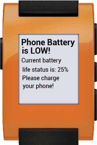 Phone Battery Status in Pebble