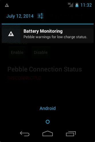 Phone Battery Status in Pebble