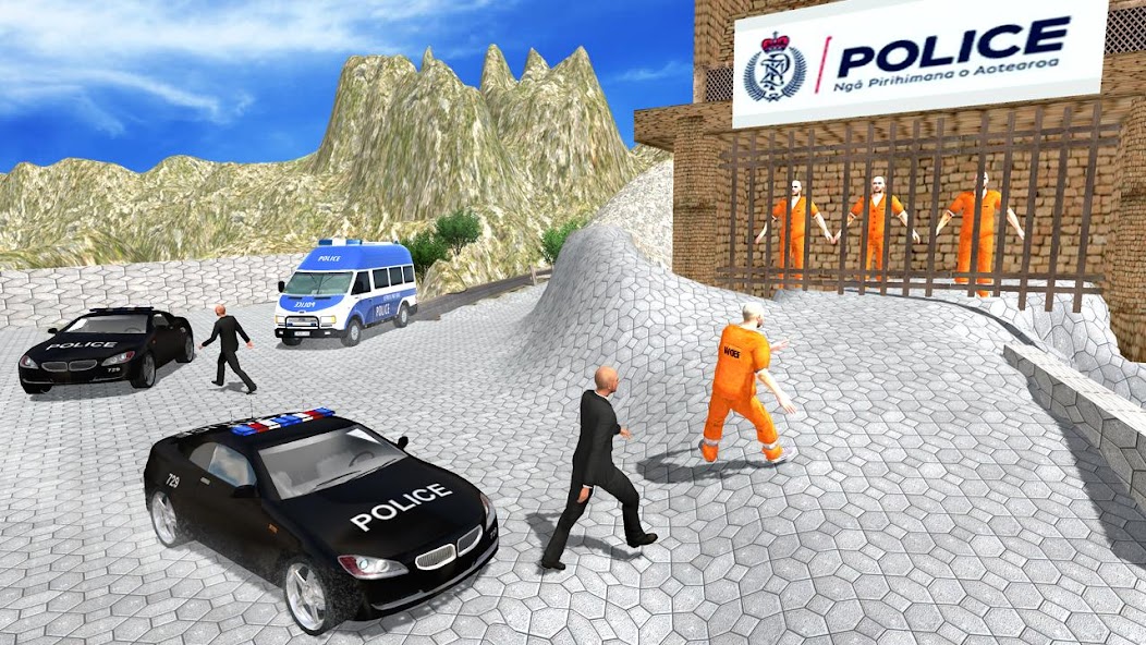 Police Van Hill Driving Games