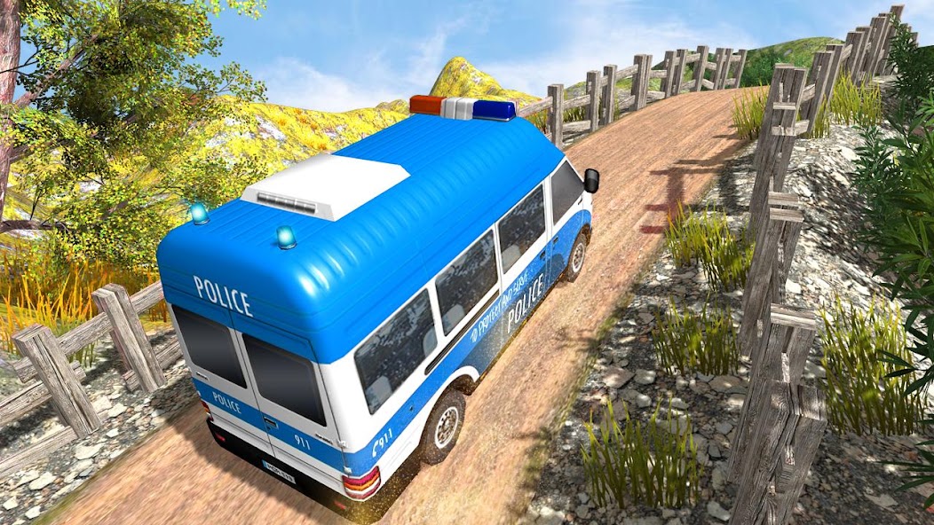 Police Van Hill Driving Games