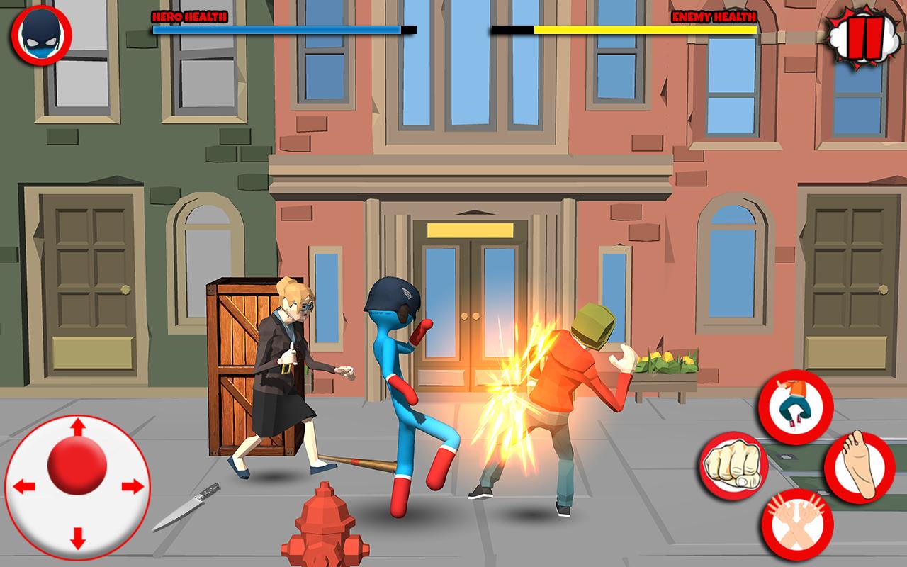 Stickman Super Hero Fight: Gang Street Fighting