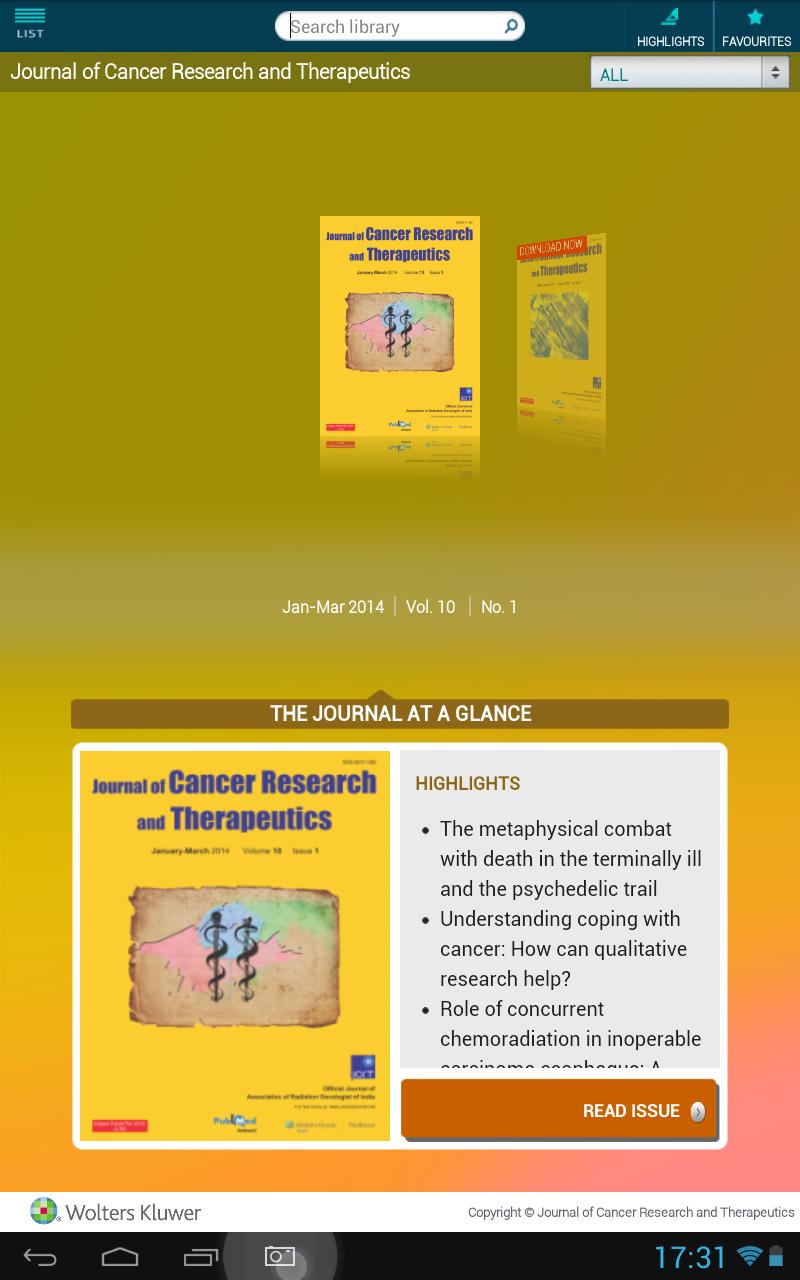 J Can Res Ther(JCRT)