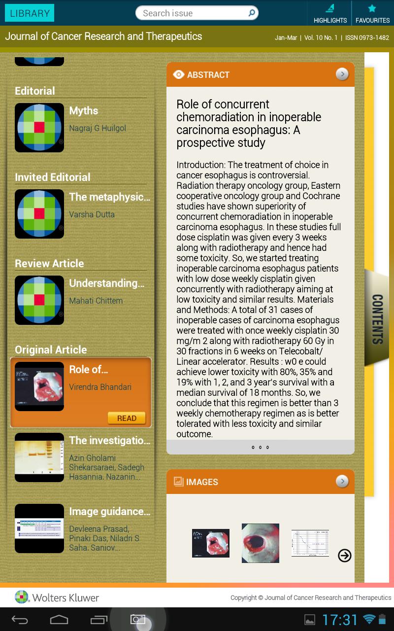 J Can Res Ther(JCRT)