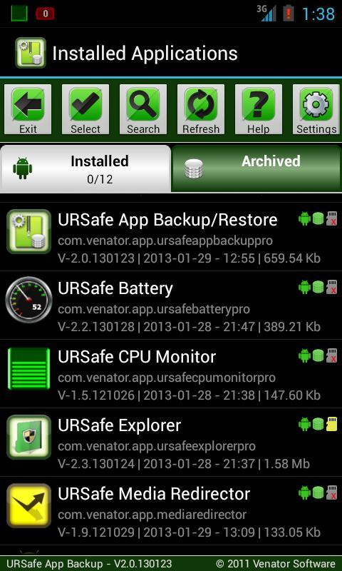 URSafe App Backup/Restore