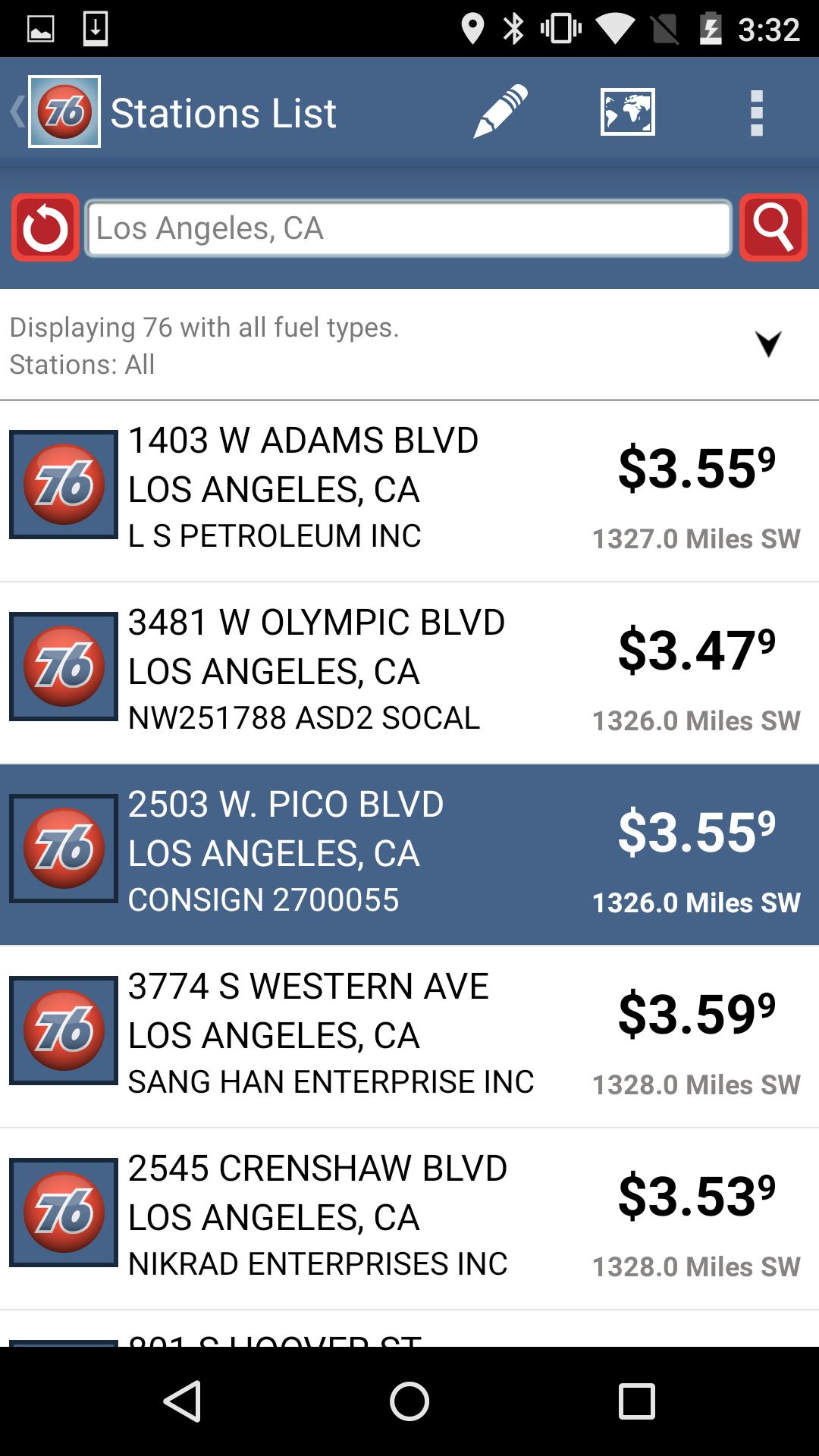 76 Gas Station Finder