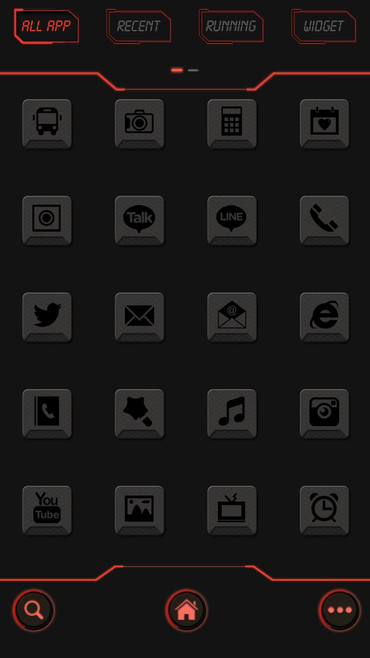 Neon(Red) dodol launcher theme