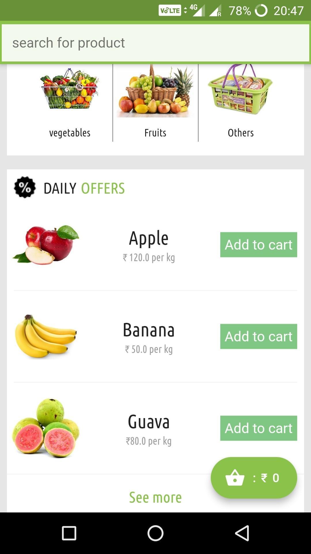Flutter e-commerce - grocery demo