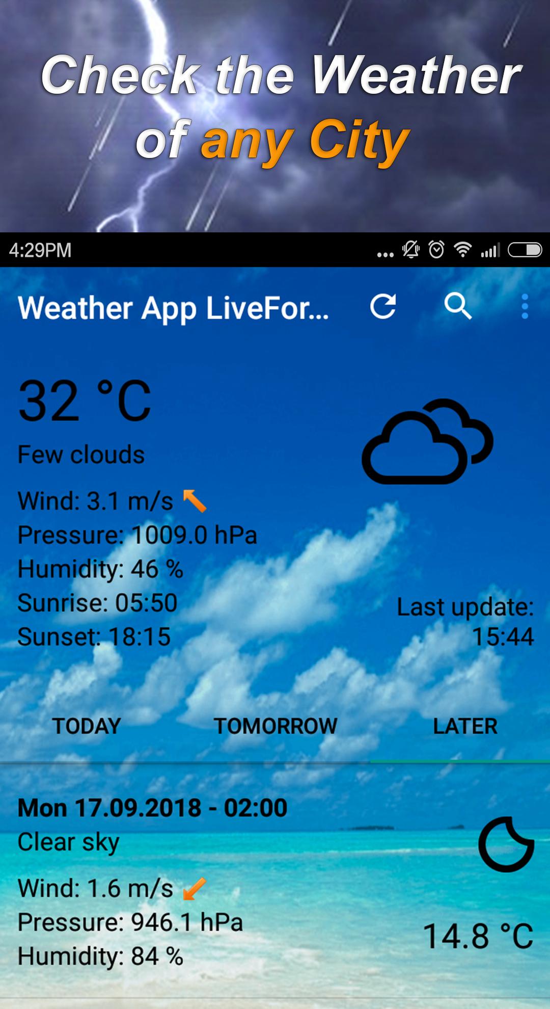 Weather App Live Forcast - Wind Speed - Widget