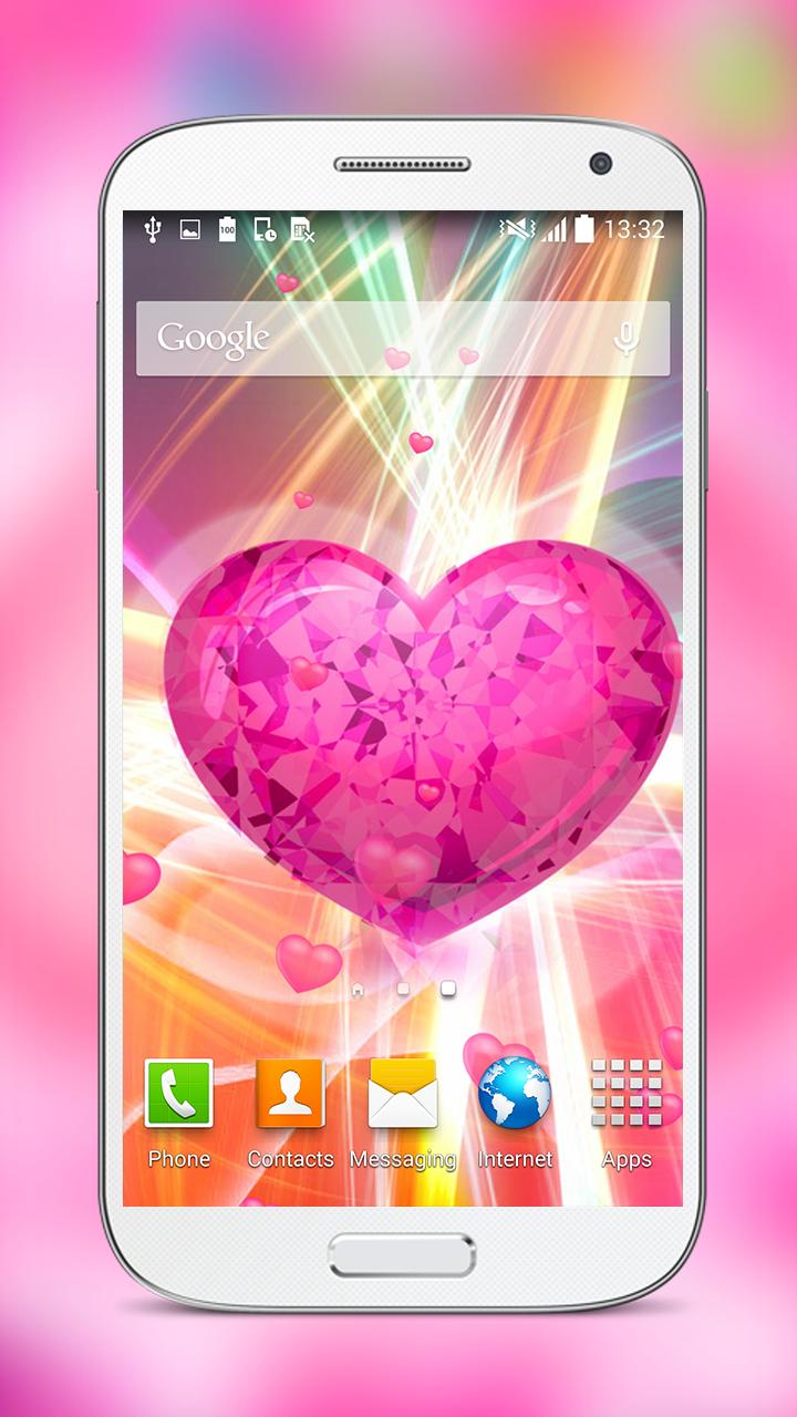 Pink Hearts Live Wallpapers HD