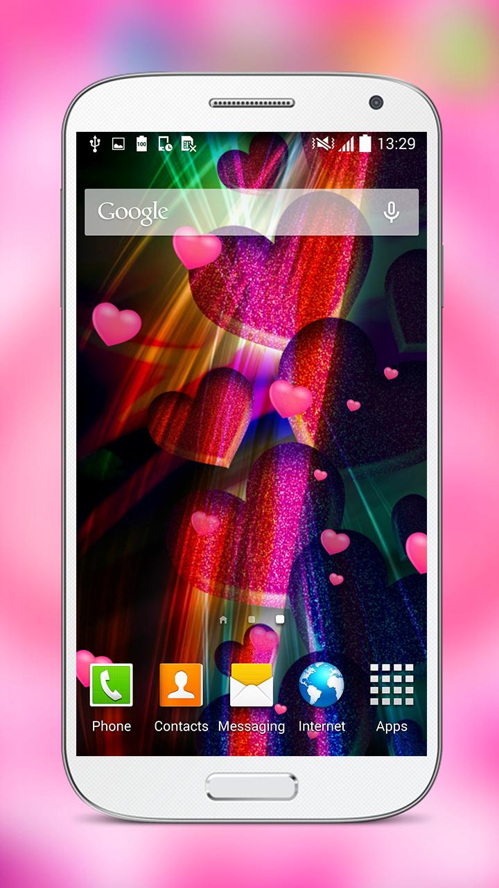 Pink Hearts Live Wallpapers HD