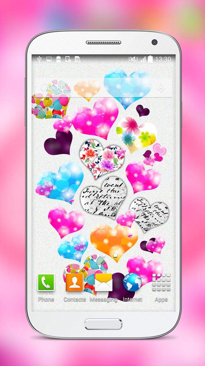 Pink Hearts Live Wallpapers HD