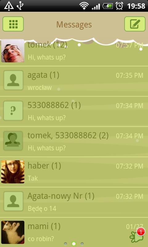 GO SMS Pro Retro Bird Theme