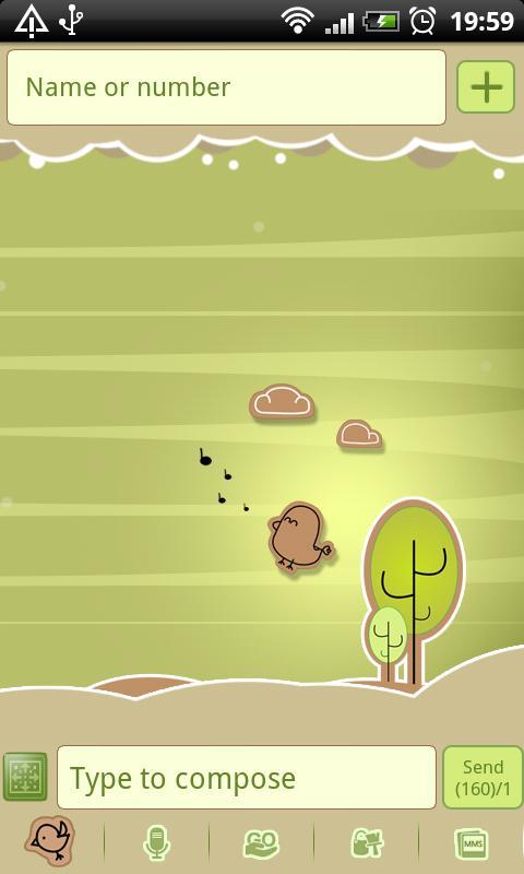 GO SMS Pro Retro Bird Theme