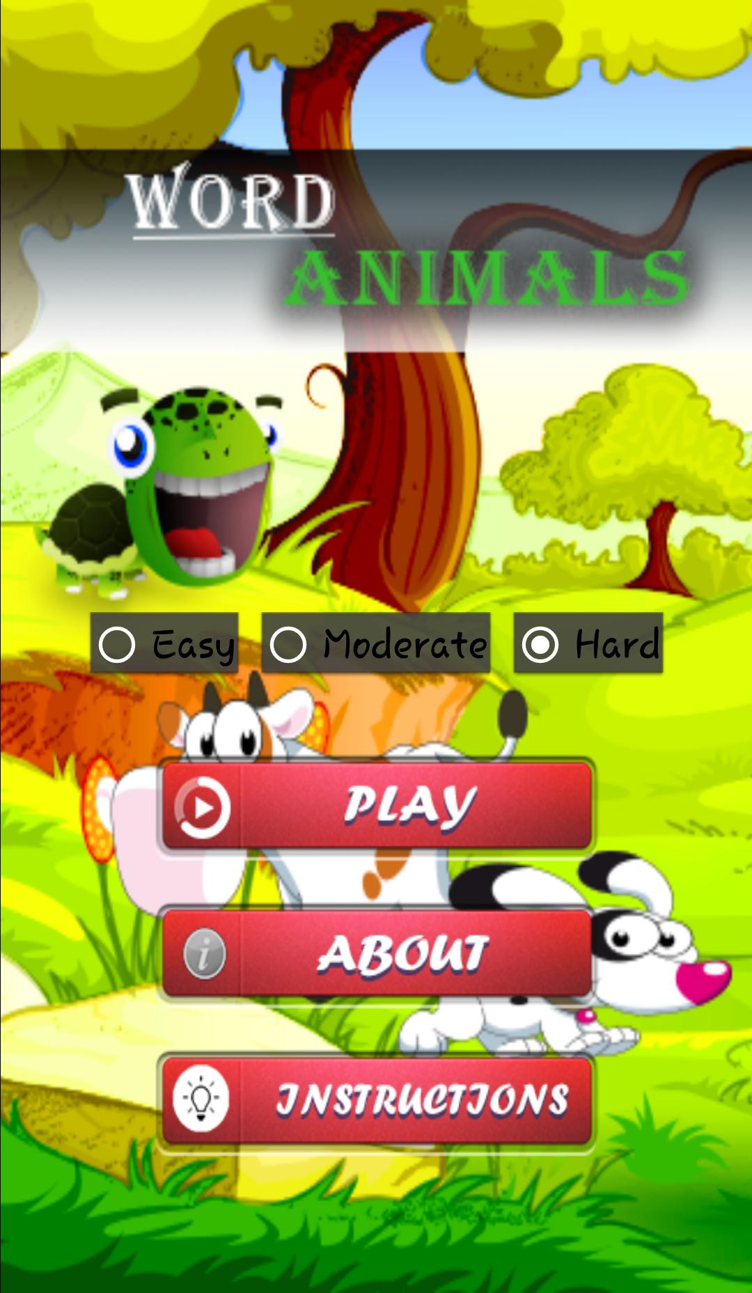 Word search for animals