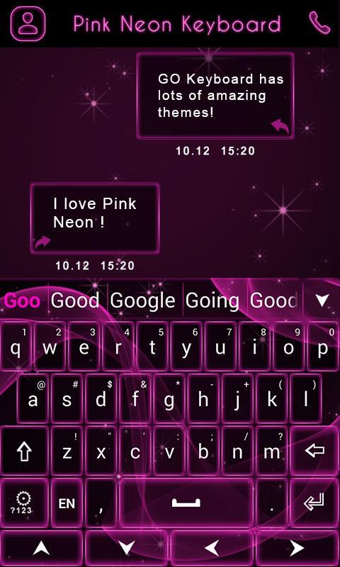 GO Keyboard Pink Neon Theme