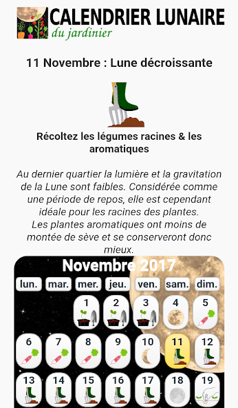 Gardener's Lunar Calendar