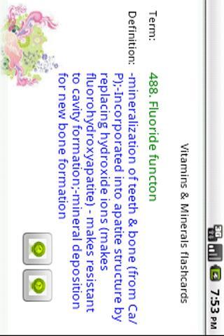 Vitamins and Minerals flashcar