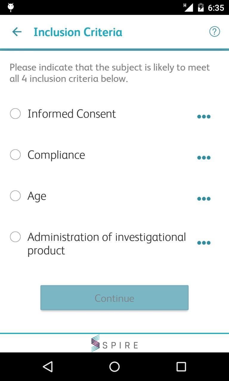 SPIRE Clinical Trial Screening