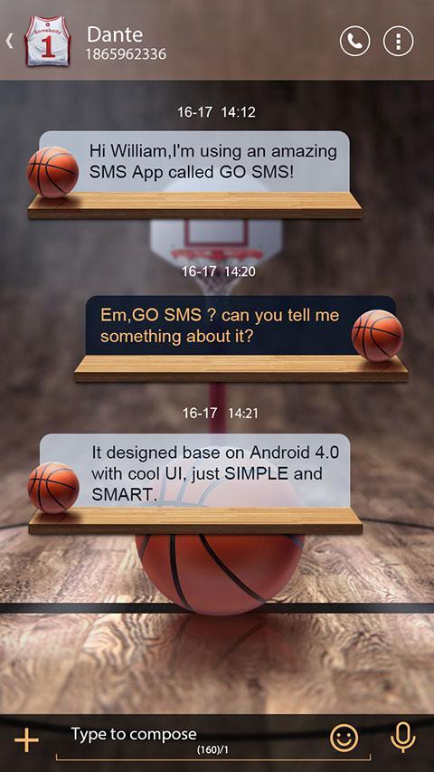 GO SMS PRO DUNK THEME