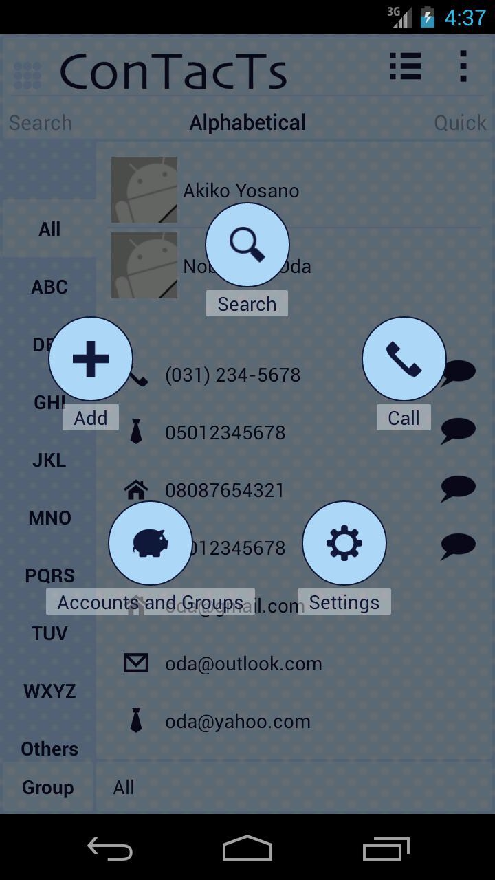 Phone Book ConTacTs Cute Blue