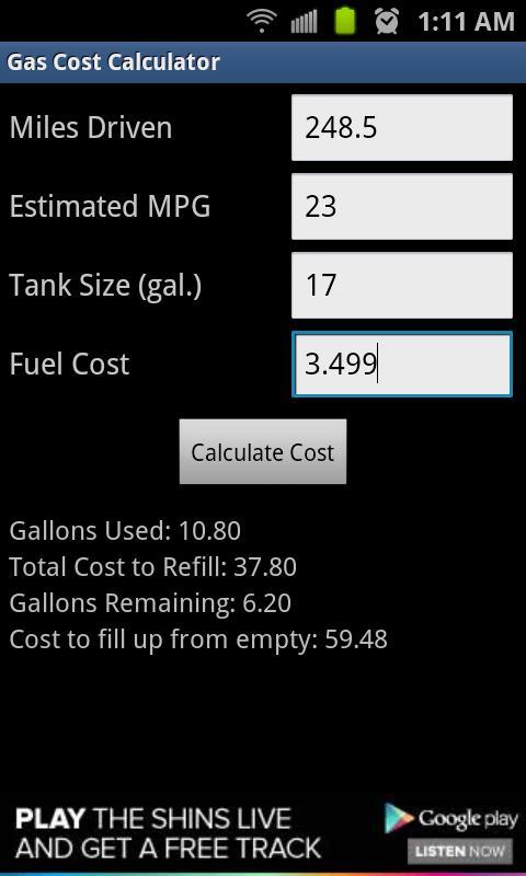 Gas Cost Calculator FREE