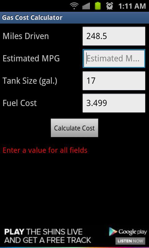 Gas Cost Calculator FREE
