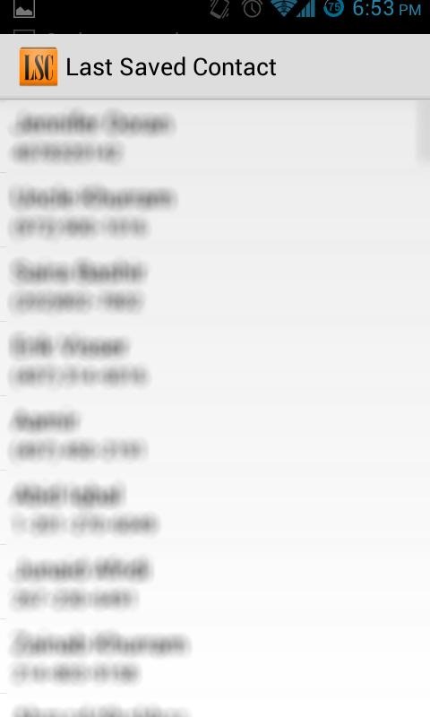 Last Saved Contacts - Recently