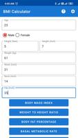 BMI,BMR and Fat % Calculator