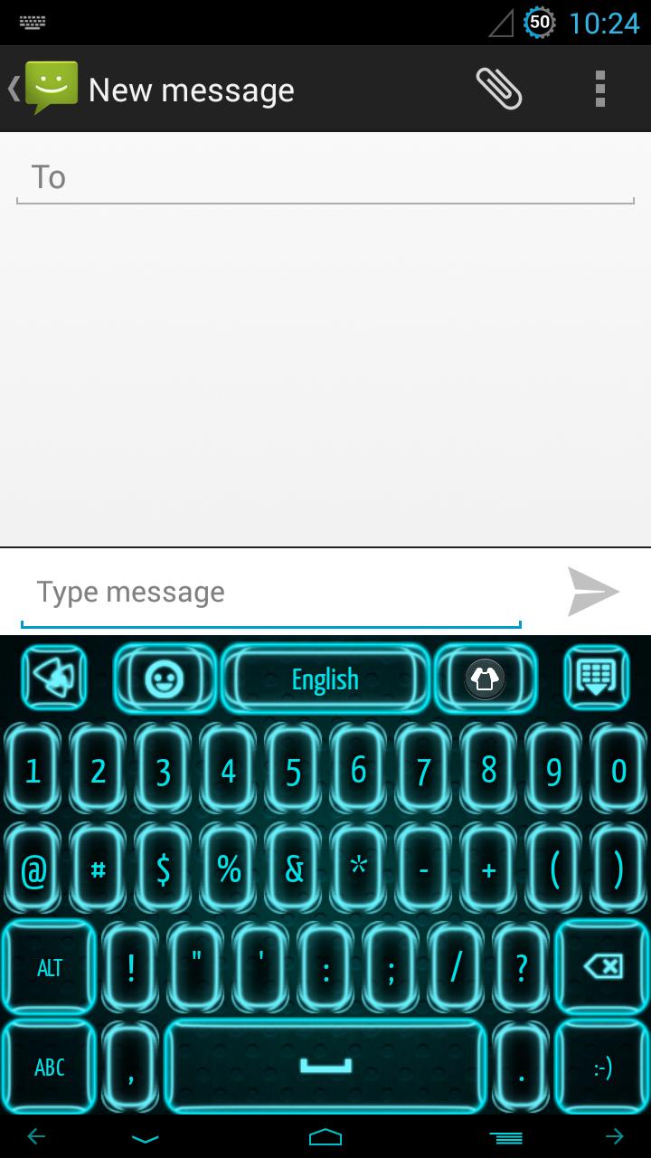 Neon Blue Keyboard