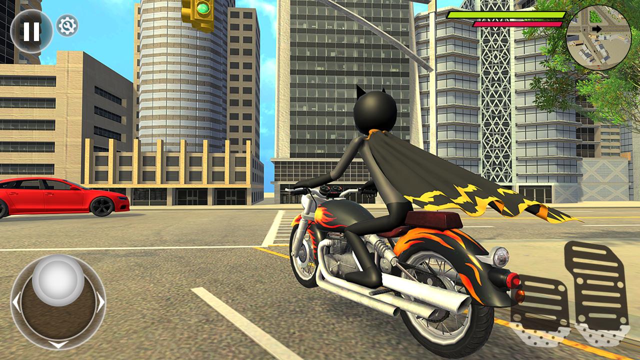 Bat Rope Hero Stickman Crime