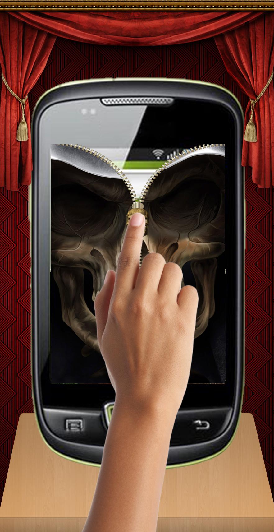 Skull Zip Screen Lock