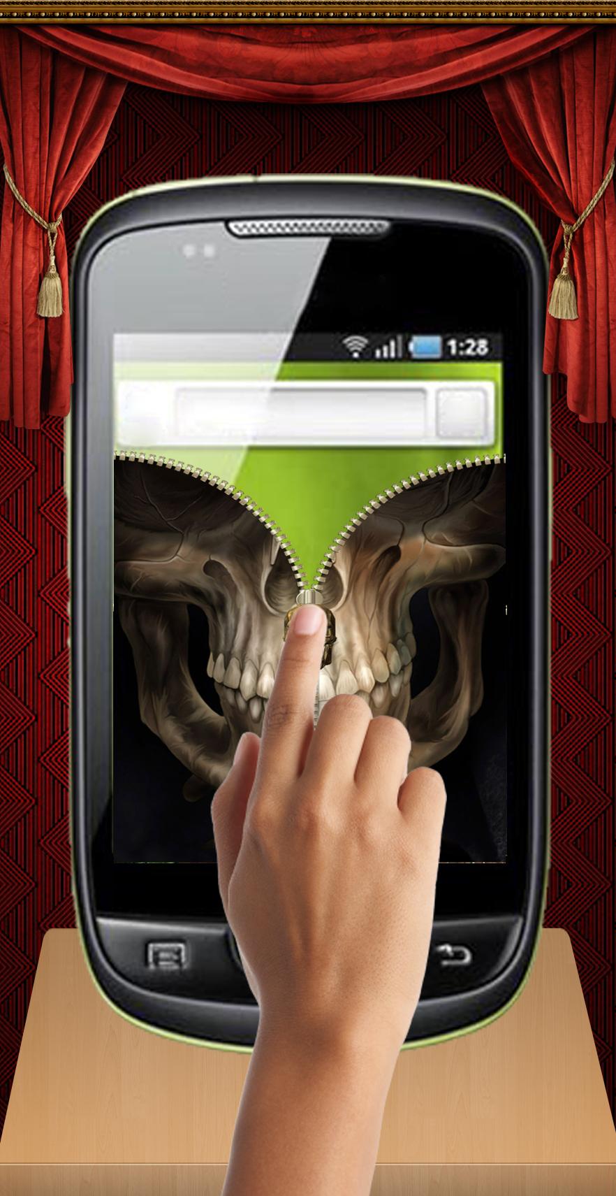 Skull Zip Screen Lock