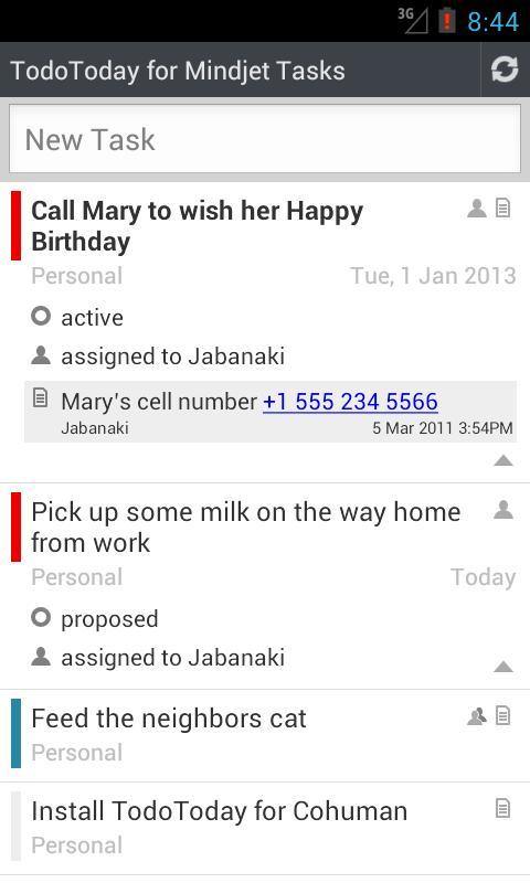 TodoToday for Mindjet Tasks