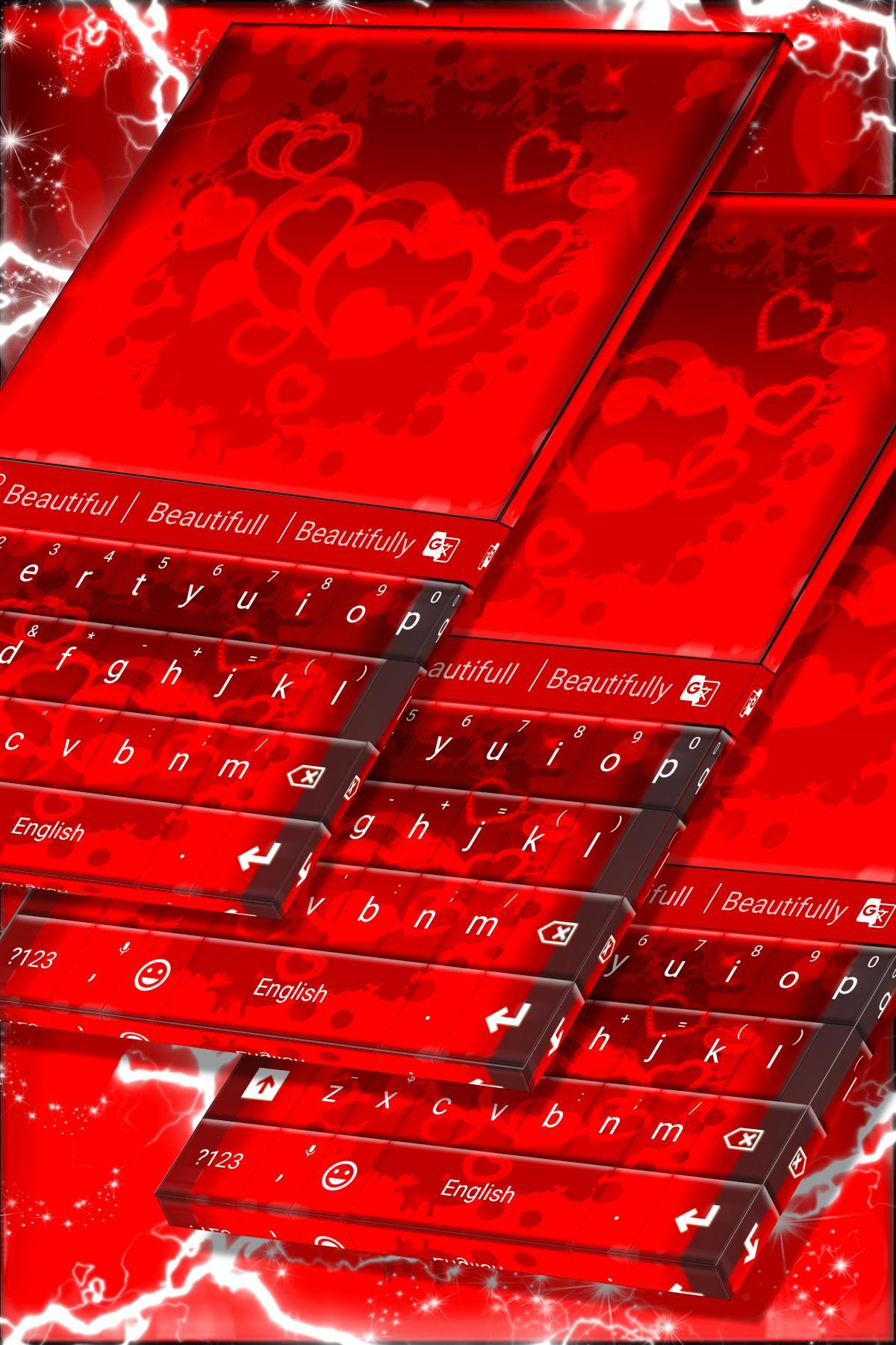Stylish Red Love Keyboard