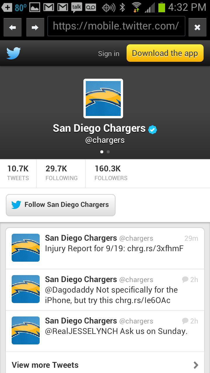 San Diego Chargers 2012 FanApp